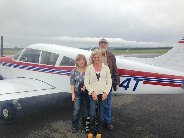 Passenger Brenna, mom Robyn  and OR Wing Command Pilot Jim Origliosso 